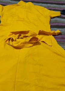Yellow belted dress