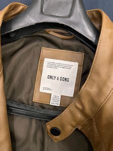 Stylish Brown Faux Leather Jacket