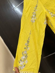 Beautiful formal lemon yellow kurta from W