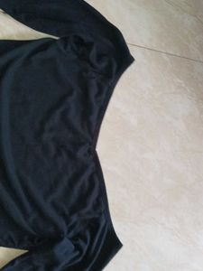 Black Off-the-Shoulder Crop Top