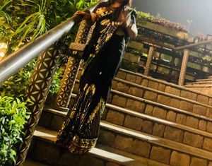 Beautiful 😍 Black Party Wear Saree With Blouse