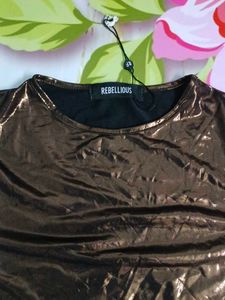 (1107)Metallic Brown Rebellious T-Shirt