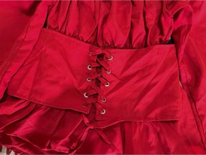 RED CORSET OFF SHOULDER TOP