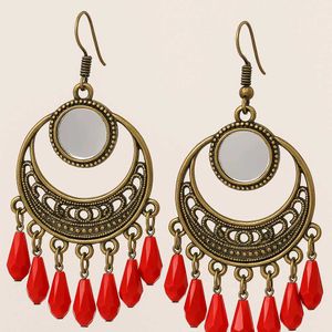 Boho Chic Red Beaded Earrings
