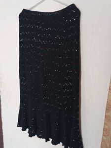 Black Sequin Pencil Skirt