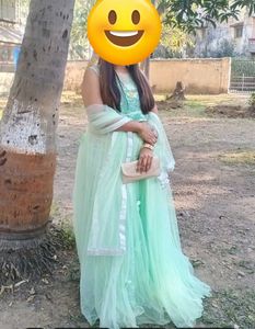 Mint Green Embroidered Lehenga choli