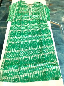 Green Printed Kurta