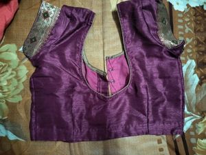 Maroon Saree with Gold Border