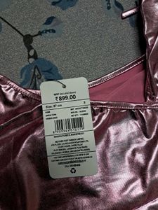 Metallic Pink Tie Tank Top