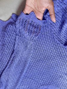 Purple Cutwork Knit top-never worn