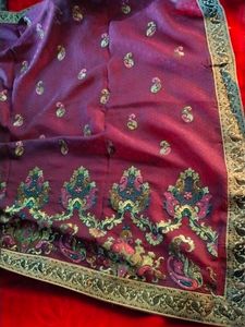 Elegant Maroon &amp; Green Sari