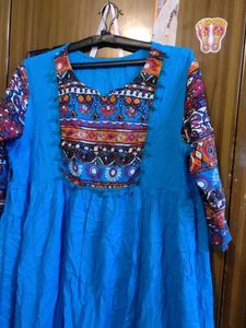 Blue Embroidered Dress