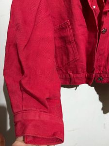 Red Cropped Corduroy Jacket