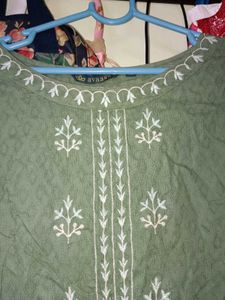 Green Embroidered Kurti