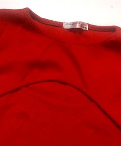 New Korean Red Crop Top