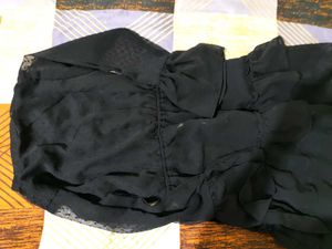 Black Sheer Ruffle Dress