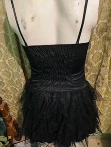 Black &amp; Gold Tulle Mini Dress