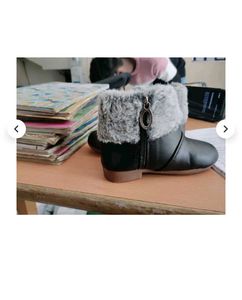 Toddler Black Faux-Fur Boots