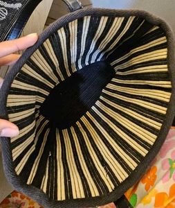 Zara Strip Woven Tote Bag