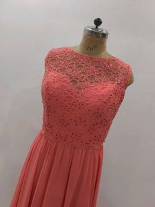Coral Lace Top Gown