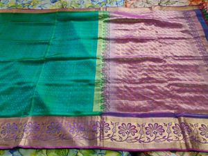 Elegant Green & Pink Saree