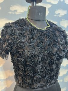 Black Rose Embellished Top