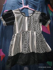Girls' Black & White Dress