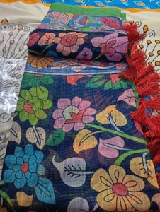 Pure Lenin Kalamkari Saree