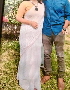 (Sale)Chiffon Saree With Blouse