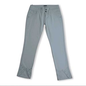 White Ankle Slit Jeans