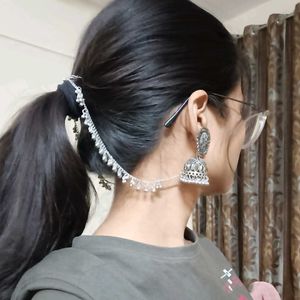 Oxidized Silver Jhumka Earrings