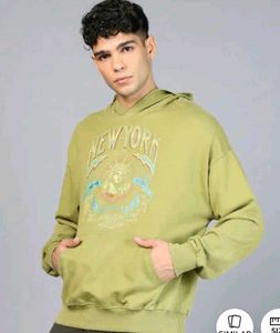 Shein Drop Shoulder Typographic Chest Print Hoodie