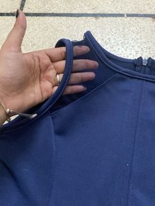 Chic Navy Peplum Top