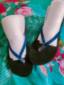 Blue Glitter Flip Flops 2color Available