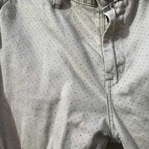 Beige Patterned Pants