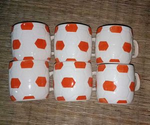 6 Pecs Football Design Tea Cup Set