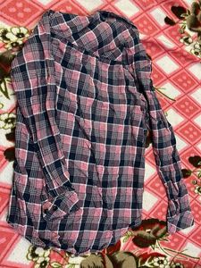 Pink Plaid Flannel Shirt