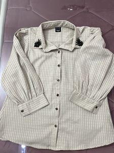 Striped Blouse with Embellishments