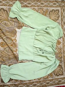 Mint Green Ruffle Top