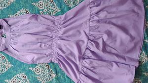 Combo Of Red And Purple Flowy Dresses