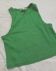 Green Ribbed Tank Top