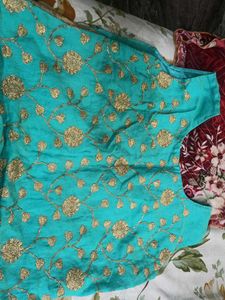 Elegant Blue &amp; Gold Kurta