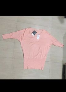 Peach V-Neck Top