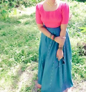 Pink Blouse Pattupavada Its Free
