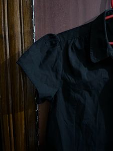 ✨Black Puff Sleeve Button Down Shirt