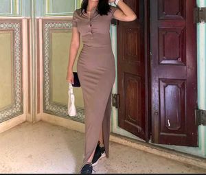 Brand New (Newme) Solid Slit Ribbed Dress