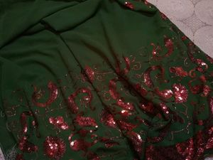 Green Sequence Saree