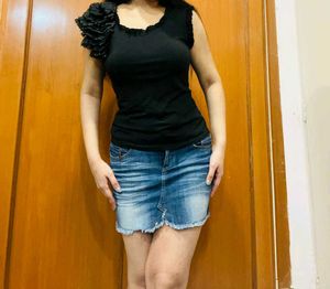 Beautiful Flower Details Imported Top
