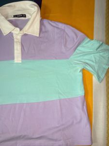 Pastel Colorblock Polo Top