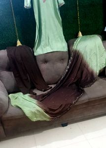 Beautiful Pista coffee kurta set